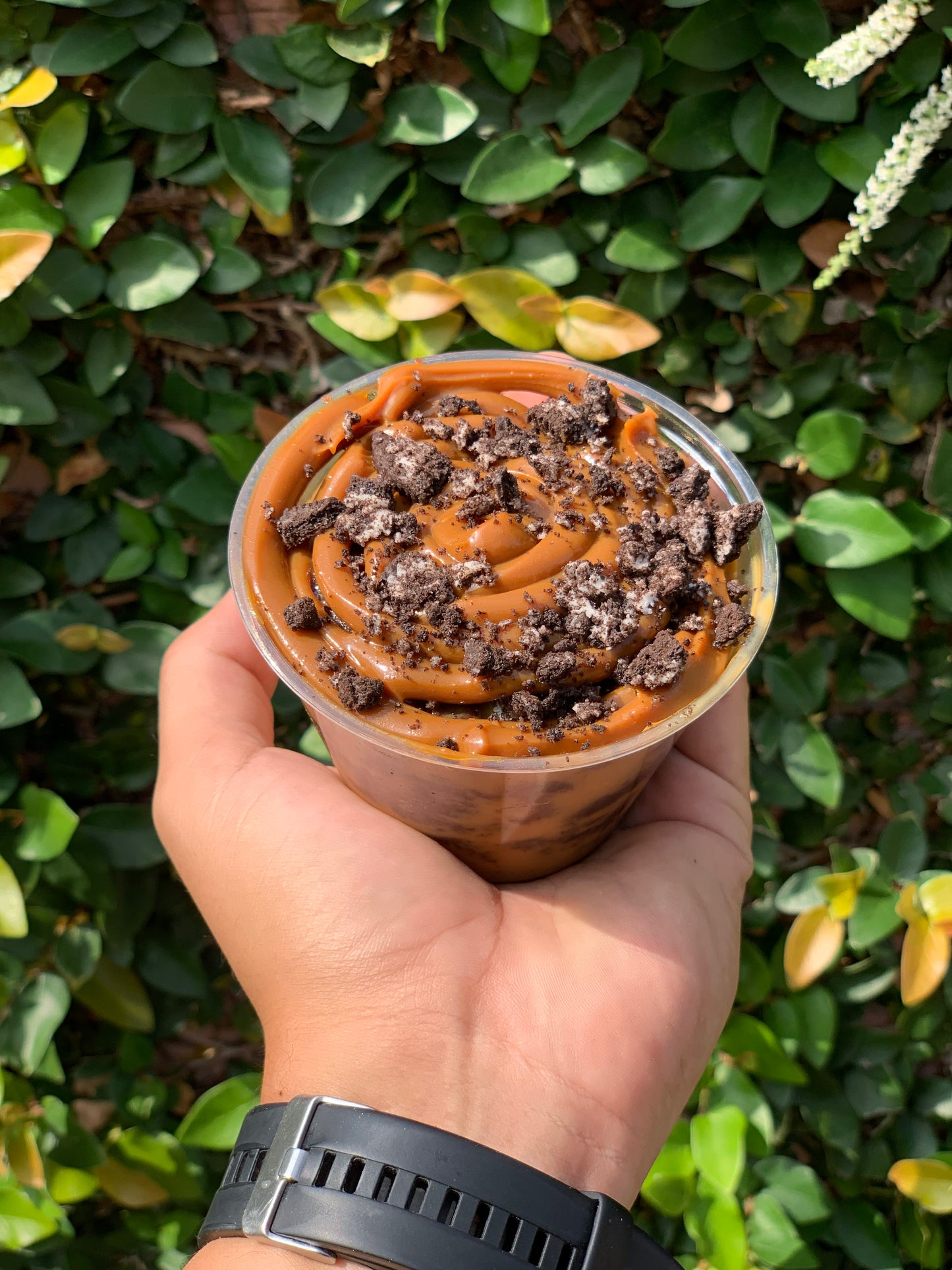 BROWNIE EN POTE DD DULCE DE LECHE CON OREO